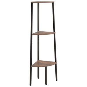 vidaXL &Eacute;tag&egrave;re d'angle 3 niveaux Marron fonc&eacute; et noir 45,5x31,5x120 cm