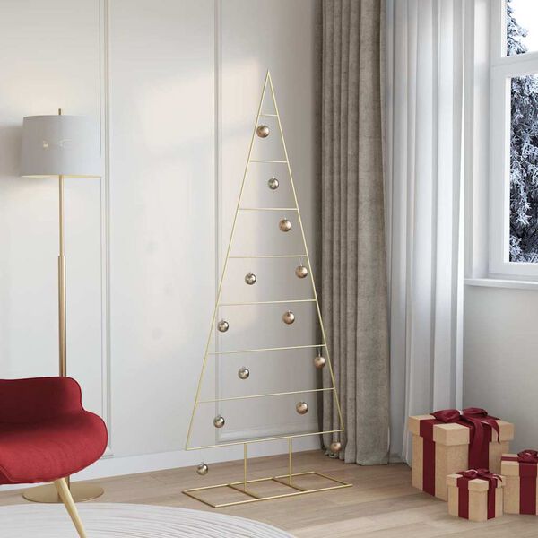 vidaXL Arbre de Noël en métal Doré 180 cm Acier peint par poudre