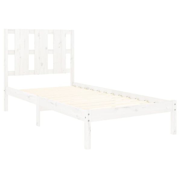 vidaXL Cadre de lit sans matelas blanc 90x190 cm bois massif