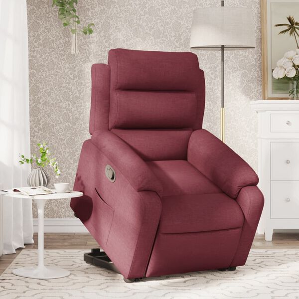 vidaXL Fauteuil inclinable rouge bordeaux tissu