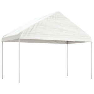 vidaXL Belv&eacute;d&egrave;re avec toit blanc 4,08x2,23x3,22 m poly&eacute;thyl&egrave;ne