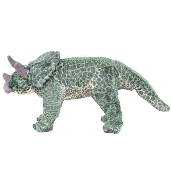 vidaXL Jouet en peluche Dinosaure Tricératops Vert XXL