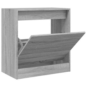 vidaXL Meuble &agrave; chaussures sonoma gris 60x34x63,5 cm bois d'ing&eacute;nierie
