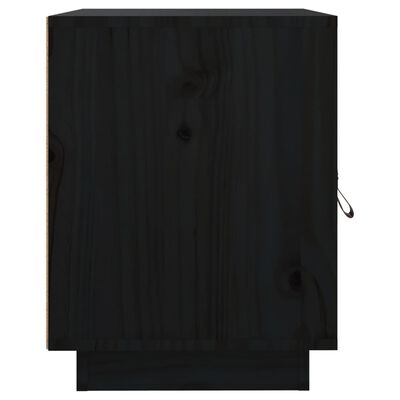 vidaXL Table de chevet Noir 40x34x45 cm Bois de pin solide