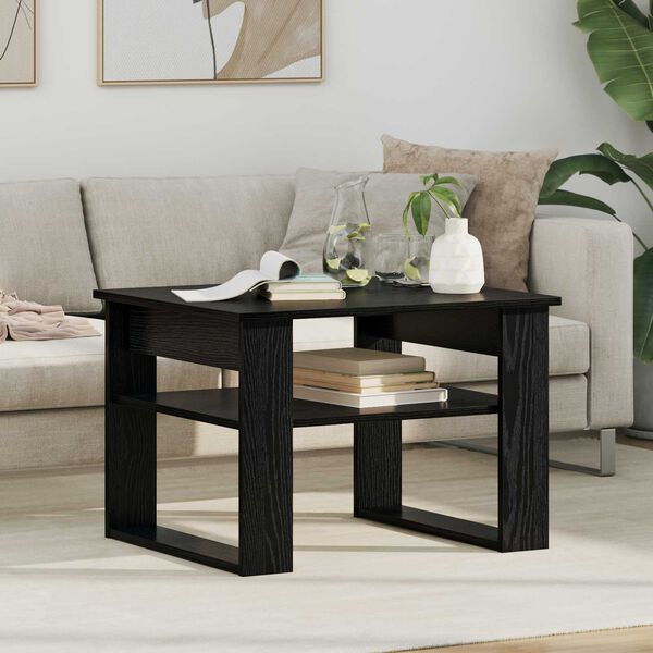 vidaXL Table basse Ch&ecirc;ne noir 64 x 54 x 44 cm Bois d'ing&eacute;nierie