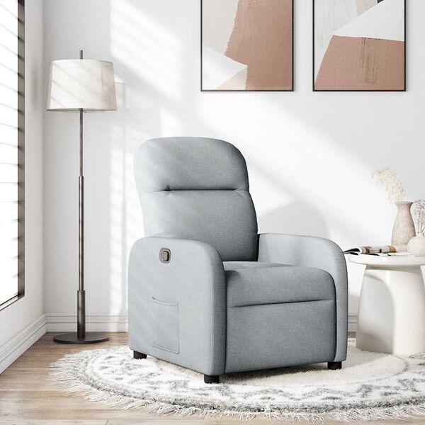 vidaXL Fauteuil inclinable Gris clair Tissu