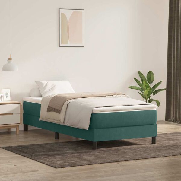 vidaXL Sommier &agrave; lattes de lit sans matelas vert fonc&eacute; 100x220cm
