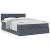 vidaXL Cadre de lit ottoman avec matelas gris fonc&eacute; 140x190 cm velours