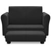 vidaXL Canap&eacute; pour enfants avec tabouret Noir Similicuir