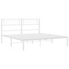 vidaXL Cadre de lit métal sans matelas et tête de lit blanc 135x190 cm