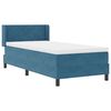 vidaXL Lit &agrave; ressorts avec matelas Bleu fonc&eacute; 200 x 100 cm Polyester