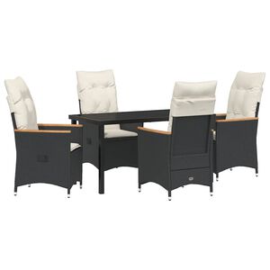 vidaXL Ensemble de salle &agrave; manger pour jardin 5 pcs Noir polyrotin