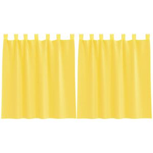 vidaXL Voilages &agrave; &oelig;illets 2 pcs jaunes 140 x 140 cm
