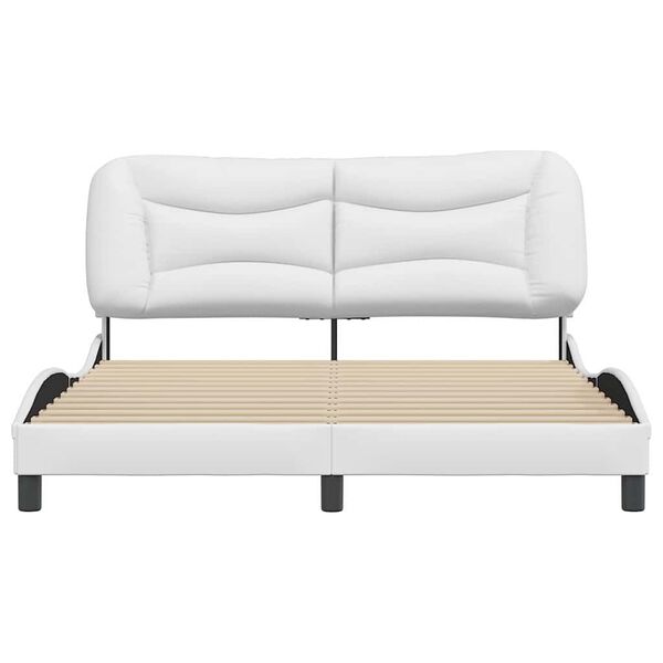 vidaXL Cadre de lit sans matelas Hvar blanc 160x200 cm similicuir