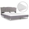 vidaXL Lit avec matelas Gris clair Tissu 180x200 cm