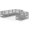 vidaXL Salon de jardin 7 pcs Gris Bois de pin massif