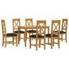 vidaXL Ensemble de salle &agrave; manger 7 pc Noir Bois de ch&ecirc;ne massif