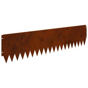 vidaXL Bordure de Pelouse 10 pc 103 x 25 cm Acier Rouill&eacute;