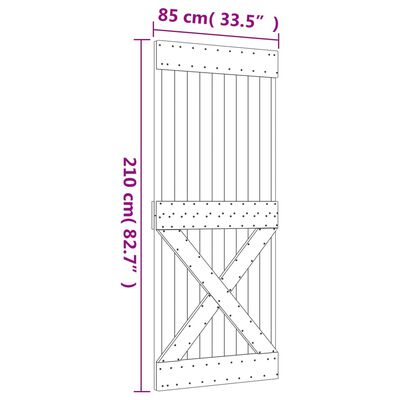 vidaXL Porte coulissante et kit de quincaillerie 85x210 cm pin massif