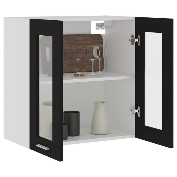 vidaXL Vitrine suspendue "Lyon" Noir 60 x 31 x 60 cm Bois d'ingénierie