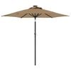 vidaXL Parasol de jardin avec m&acirc;t en acier taupe 225x225x212 cm