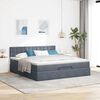 VidaXL Cadre de lit ottoman avec matelas gris fonc&eacute; 180x200 cm velours