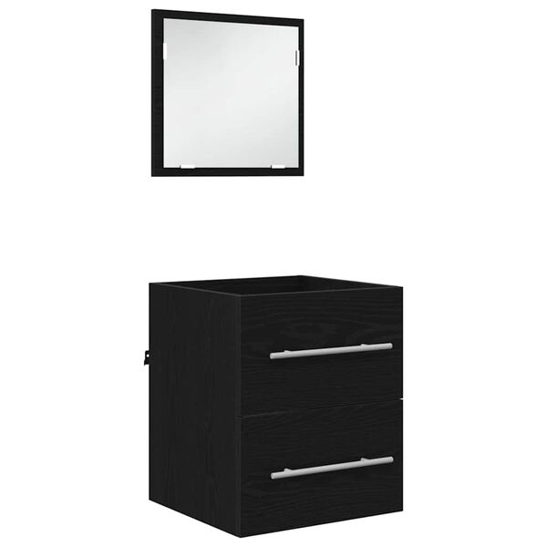 vidaXL Ensemble de mobilier de salle de bain Noir 41 x 38,5 x 48 cm