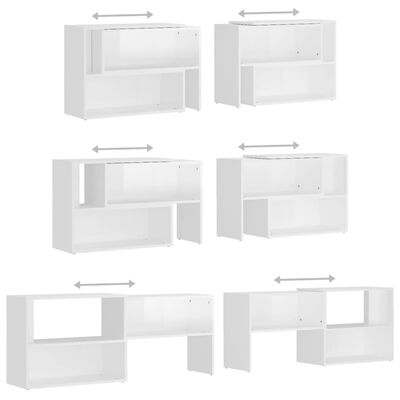 vidaXL Meuble TV Blanc brillant 149x30x52 cm Aggloméré