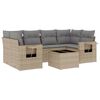 vidaXL Salon de jardin avec coussins 7 pcs beige r&eacute;sine tress&eacute;e