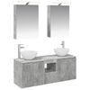 vidaXL Ensemble d'armoire de salle de bain 5 pcs Gris b&eacute;ton