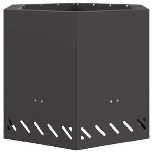 vidaXL Foyer sans fumée Noir 58 x 58 x 51 cm Acier