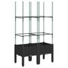 vidaXL Jardini&egrave;re avec treillis noir 80x40x142,5 cm PP