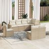 vidaXL Salon de jardin avec coussins 8 pcs beige r&eacute;sine tress&eacute;e