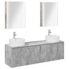 vidaXL Ensemble d'armoire de salle de bain 5 pcs Gris b&eacute;ton