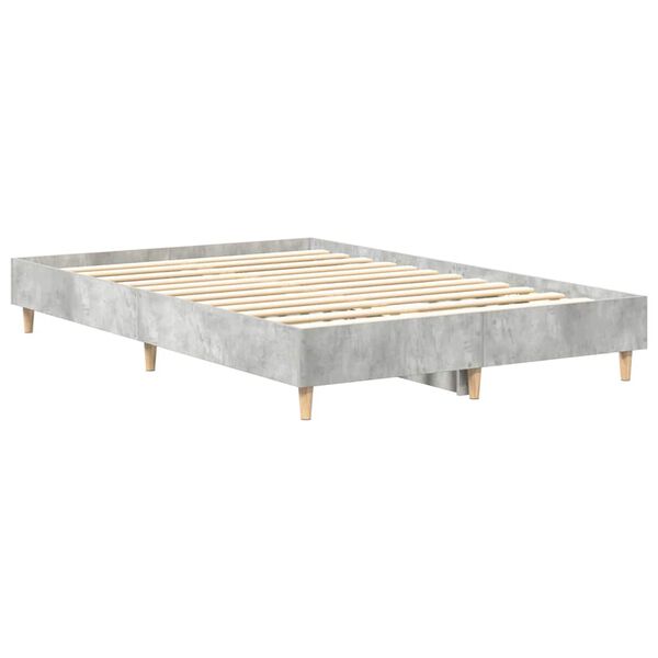 vidaXL Cadre de lit sans matelas gris b&eacute;ton 140x190 cm bois ing&eacute;nierie
