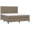 vidaXL Sommier &agrave; lattes de lit avec matelas Taupe 160x200 cm Tissu