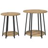vidaXL Ensemble de tables d'appoint 2 pc Ch&ecirc;ne artisanal et noir