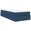 vidaXL Cadre de lit avec matelas avec matelas 2 pcs Bleu tissu