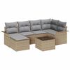 vidaXL Ensemble de canap&eacute; de jardin 7 pcs Beige Poly rotin