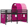 vidaXL Lit mezzanine enfants avec tunnel sans matelas rose 90x190 cm