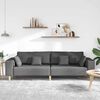 vidaXL Sofa en tissu avec coussin Gris foncé 208 cm tissu