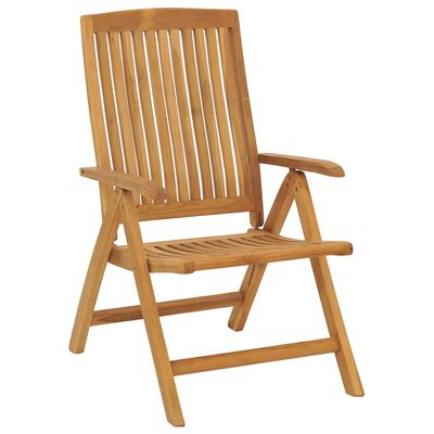 vidaXL Chaises de jardin inclinables lot de 4 et coussins bois teck