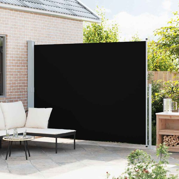 vidaXL Auvent lat&eacute;ral r&eacute;tractable de patio 220x300 cm Noir