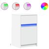 vidaXL Armoire de chevet avec lumi&egrave;res LED blanc bois d'ing&eacute;nierie
