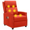 vidaXL Fauteuil de massage &eacute;lectrique Rouge Similicuir