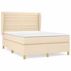vidaXL Sommier &agrave; lattes de lit avec matelas Cr&egrave;me 140x190 cm Tissu