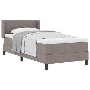vidaXL Lit &agrave; ressorts avec matelas Taupe 200 x 100 cm Polyester