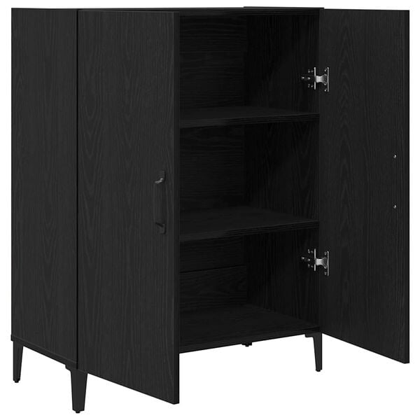 vidaXL Buffet chêne noir 69,5x34x90 cm bois d'ingénierie