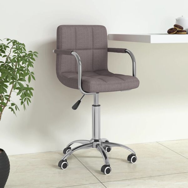 vidaXL Chaise pivotante de bureau Taupe Tissu