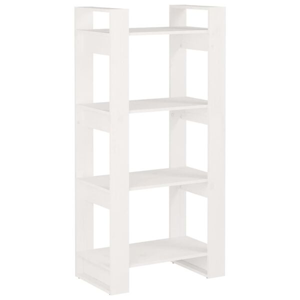 vidaXL Biblioth&egrave;que/S&eacute;parateur de pi&egrave;ce Blanc 60x35x125 cm Bois massif